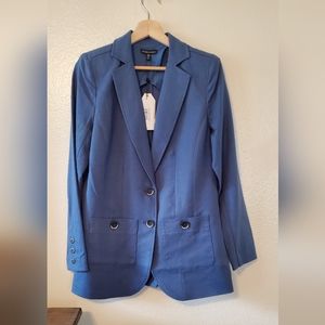 Universal Standard Blue linen blend blazer